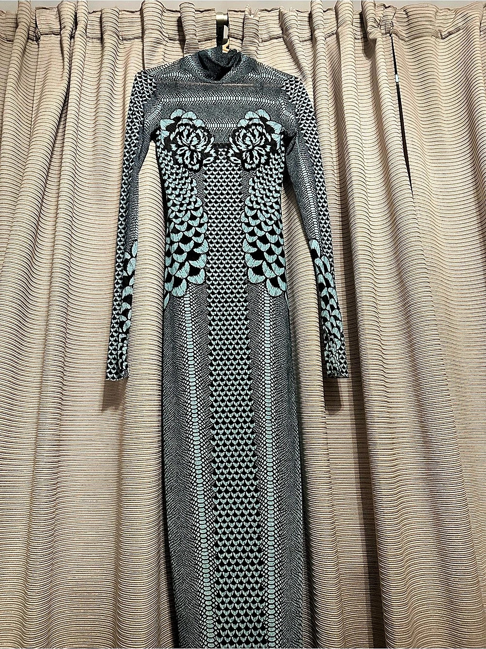 Jean Paul Gaultier The Blue Dots Long Dress Green & Black Maxi